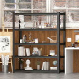 59 Inches Wide Black Metal Shelves, with 5 Removable Dividers, Large Capacity, Strong Load Bearing, W328P276857