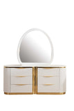 Gold Detailed 6-Drawer Dresser made with Wood in White B00955980