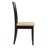 Cappuccino and Beige Lattice Back Side Chair B062P153705