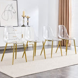 Modern simple transparent dining chair plastic chair armless crystal chair Nordic creative makeup W1151111205
