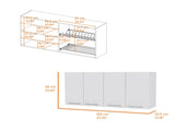 Stockton Rectangle Four Swing Doors Wall Cabinet White B06280442