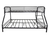 Heavy Duty Twin-Over-Full Metal Bunk Bed, Easy Assembly with Enhanced Upper-Level Guardrail, Black 87935632