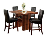 Beautifully sleek Transitional 2pcs Counter Height Chairs Brown Cherry Leatherette Cushion Seat B011P170229