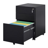 ZNTS 3 Drawer Mobile File Cabinet with Lock Steel File Cabinet for Legal/Letter/A4/F4 Size, Fully W25252086