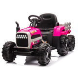 ZNTS Ride on Tractor with Trailer,24V Battery Powered Electric Tractor Toy, 200w*2motor W1578P193902