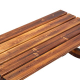 2-Person Rustic Garden Bench, Outdoor Wagon Wheel Porch Bench for Backyard Patio Garden, Brown 68112040