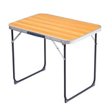 2.3ft Aluminum Camping Folding Table wood grain color 45552990