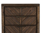 ZNTS Modern-Rustic Design 1pc Wooden Chest of 5x Drawers Distressed Espresso Finish Plank Style Detailing B01165759