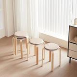 Set of 4 Stackable Stools, Round Backless Chairs for Dining Room, Kitchen, Classroom W1718P165861