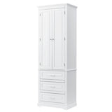 ZNTS Tall Storage Cabinet with Three Drawers for Bathroom/Office, White WF299282AAK