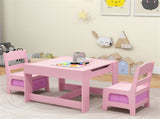 2-in-1 Kids Activity Table and Chairs Set, Double-Sided Whiteboard & Blackboard, with Hidden 49993944