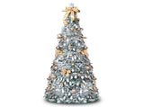 7 FT Snow Flocked Pre-lit Artificial Pop Up Christmas Tree with 170 Warm Lights and Golden Ornaments 44029912