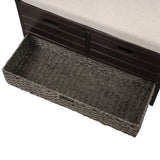 ZNTS TREXM Storage Bench with Removable Basket and 2 Drawers, Fully Assembled Shoe Bench with Removable WF199578AAB