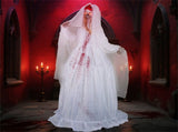 7.2ft Life-Size Animated Halloween Bride Prop - Bloodstained Dress, Sound-Activated 88150321