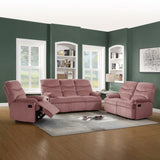 Luxurious Velvet Blush Pink Color 1pc Motion Recliner Chair Couch Manual Motion Plush Armrest Living B011P163890