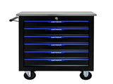 6 DRAWERS MULTIFUNCTIONAL TOOL CART WITH WHEELS-BLACKBLUE 29251477
