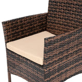 ZNTS 2pcs Arm Chairs 1pc Love Seat & Tempered Glass Coffee Table Rattan Sofa Set Brown Gradient 57903633