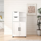 Farmhouse Storage Cabinet ,Versatile Double-Door Storage Cabinet with Adjustable Shelves - Perfect W3151P288898