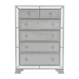 ZNTS Modern Traditional Style 1pc Bedroom Chest of Drawers Embossed Textural Fronts Silver Finish B01152307