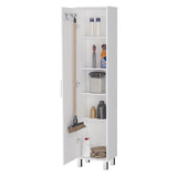 ZNTS Andrews 1-Door 5-Shelf Tall Storage Cabinet White B062103263