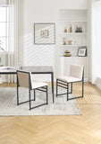 Counter Height Bar Stools Set of 2, Upholstered Linen Bar Chairs, Metal Footrest and Frame for W1249P257011