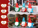 6.6 FT Lighted Christmas Inflatable Decoration, Inflatable Three Christmas Gnomes Elves, Funny Blow 49965532