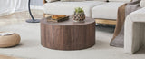 Simple deep walnut cylindrical coffee table, 27.5-inch diameter x 12 inch height,MDF material living W1151P291410