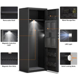 ZNTS Heavy duty all steel unassembled gun cabinet - biometric lock, dual alarm function, 7-8 gun W2746P205633