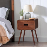 ZNTS Wood Nightstand End Side Table with Drawer & Solid Wood Legs for Living Room, Bedroom 47957440