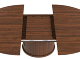59" Extendable Oval Dining Table with 2-Tier Storage for 4-6, Space Saving Expandable Kitchen Table 36062043
