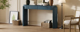 TREXM Entryway Table with Natural Wood Grain Finish, Console Table with Fluted Design, Oval Top and N715P288632M