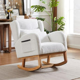 27.2"W Modern Accent High Backrest Living Room Lounge Arm Rocking Chair, Two Side Pocket W834P178233