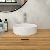 15.75"x15.75" White Ceramic Vessel Bathroom Sink W1243P290622