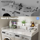 Washer Dryer Countertop with Non-slip Pads Laundry Wood Shelf Topper with Edge, 54" Width x 27.5" W2641P279969