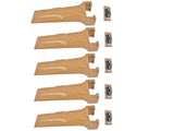 5Pk Bucket Teeth with Flex Pins Yellow V17SYL V17PN Fit for Backhoe Loader Excavator 78252129