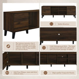 Mid Century TV Stand 2 Cabinets, Media Console Table for TVs up to 70'', Entertainment Center N710P190046Q
