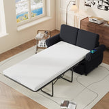 57.9" Orisfur Pull Out Sofa Bed Loveseat Sleeper with Twin Size Memory Mattress with Two USB Ports N719P210624B