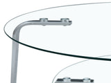 Minimalist style metal frame double-layer tempered glass coffee table, size 31.5 * 31.5 * 17.7 80572019