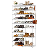 ZNTS FCH double row 10 layers non-woven shoe rack iron pipe + PP pad + plastic 85.7*29.8*158cm white 49748415