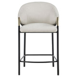 Beige and Glossy Black Sloped Arm Counter Height Stools B062P170015