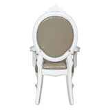 Taupe and Bone White Arm Chair with Nailhead Trim B062P209289