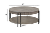 1pc Contemporary Round Coffee Table with Storage Shelf Black Brown Tan / Beige Finish Living Room B011P245444