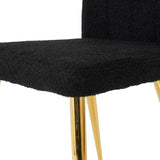 Modern Black teddy wool dining chair, upholstered chair with fabric accent side chair with W210127518