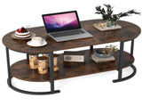2-Tier Coffee Table with Metal Frame, 1005045 cm Robot Vacuum Friendly Accent Table, 88 lbs 18288124