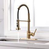 Commercial Brushed Nickel Kitchen Faucet with Pull Down Sprayer, Single Handle Single Lever Kitchen W1932P172308