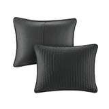 2 Piece Quilt Set Black Twin/Twin XL B035129041