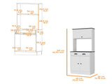 White and Black 2-Cabinet Kitchen Pantry B062P175029