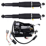 ZNTS Pair Rear Air Suspension Shocks + Compressor Pump for Cadillac Escalade Chevrolet Avalanche Suburban 01071748