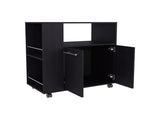 Wengue Kitchen Cart with Microwave Shelf and Open Storage B062P290275
