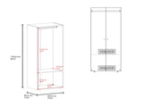 Armoire, 2 Doors, 2 Shelves, Walnut / Black Wengue B097P369452